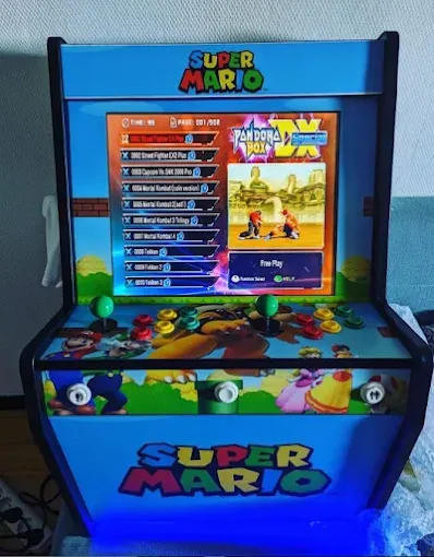 Bartop Mario compact avec deux postes de jeu